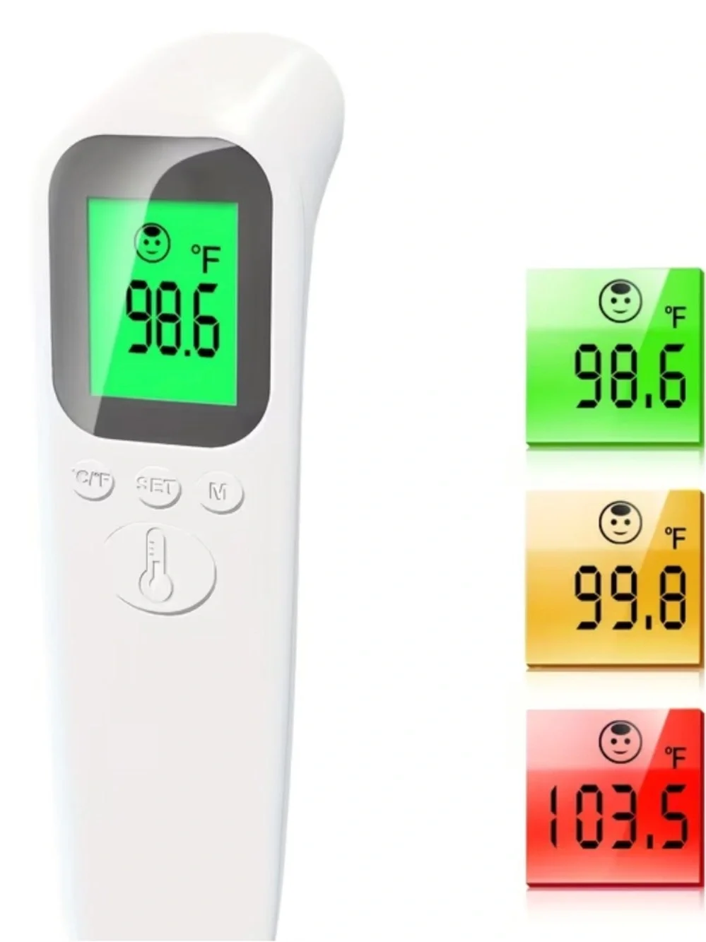 Non-Contact Forehead Thermometer Feature Graphic - Purple & White